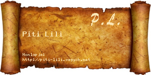 Piti Lili névjegykártya